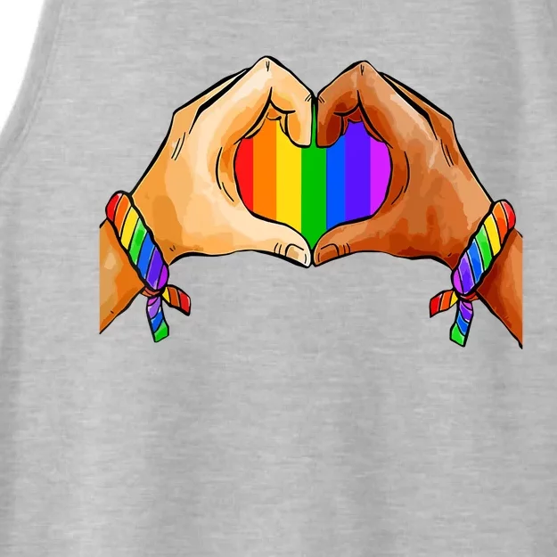 Pride Clothing Lgbt Rainbow Flag Heart Pride Month Ladies Tri-Blend Wicking Tank