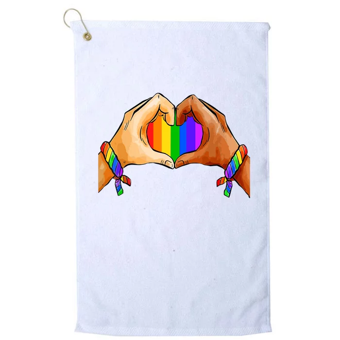 Pride Clothing Lgbt Rainbow Flag Heart Pride Month Platinum Collection Golf Towel