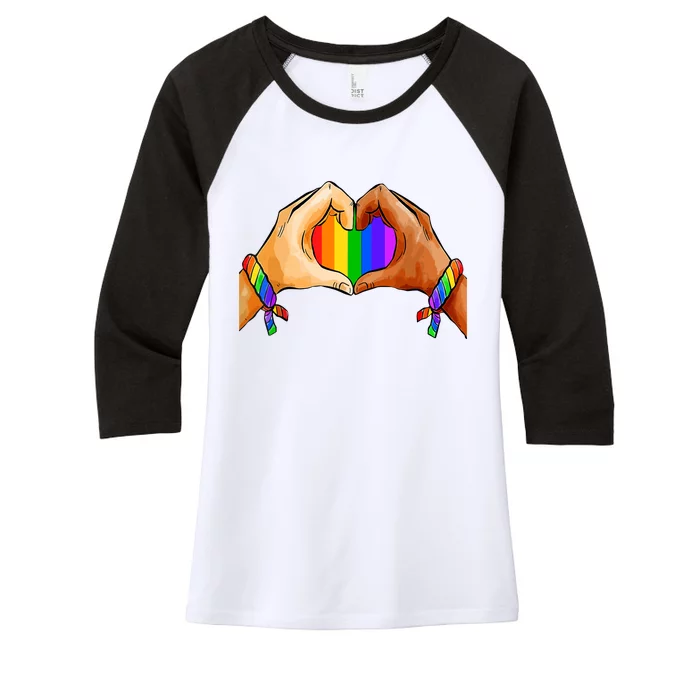 Pride Clothing Lgbt Rainbow Flag Heart Pride Month Women's Tri-Blend 3/4-Sleeve Raglan Shirt