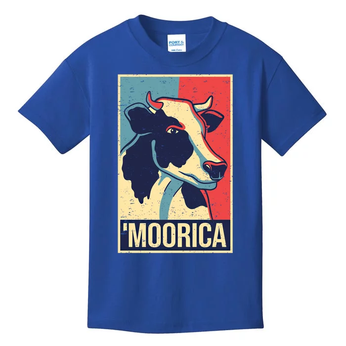 Patriotic Cow Lover American Cattle Farm Gift Usa Moorica Gift Cow Cool Gift Kids T-Shirt