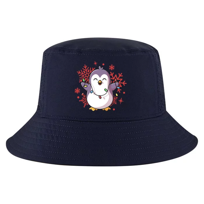 Penguin Christmas Lights Cute Wo Holidays Cool Comfort Performance Bucket Hat