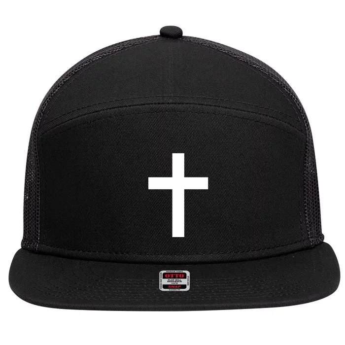 Pocket Cross Logo 7 Panel Mesh Trucker Snapback Hat