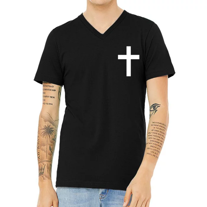 Pocket Cross Logo V-Neck T-Shirt