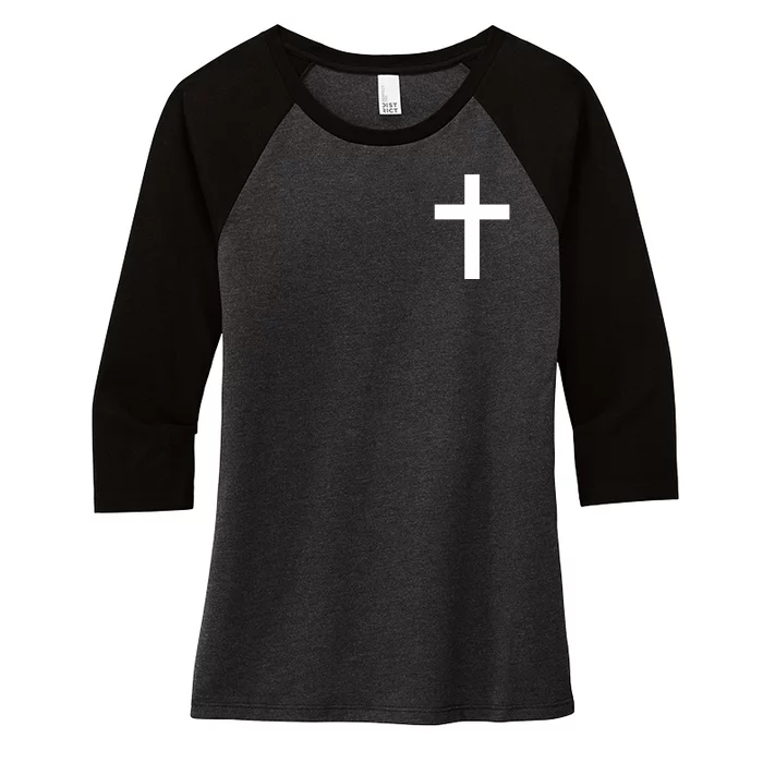 Pocket Cross Logo Women's Tri-Blend 3/4-Sleeve Raglan Shirt