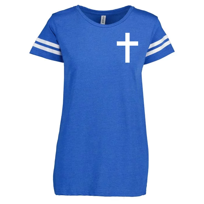 Pocket Cross Logo Enza Ladies Jersey Football T-Shirt