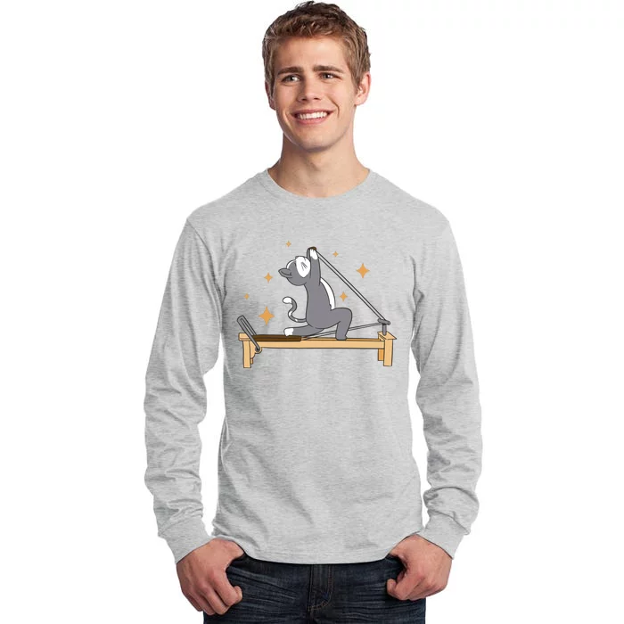 Pilates Cat Lover Funny Tall Long Sleeve T-Shirt