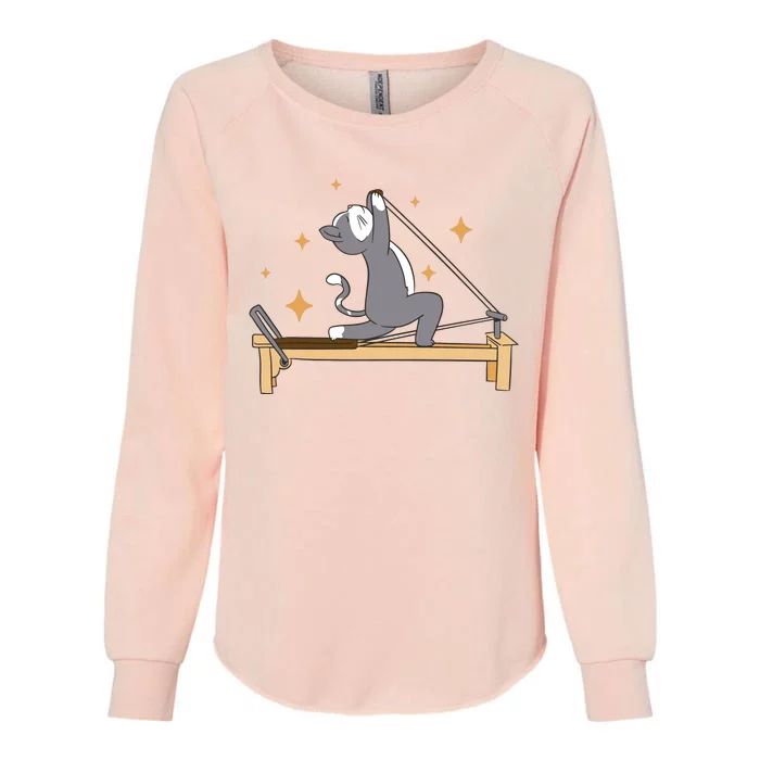 Pilates Cat Lover Funny Womens California Wash Sweatshirt