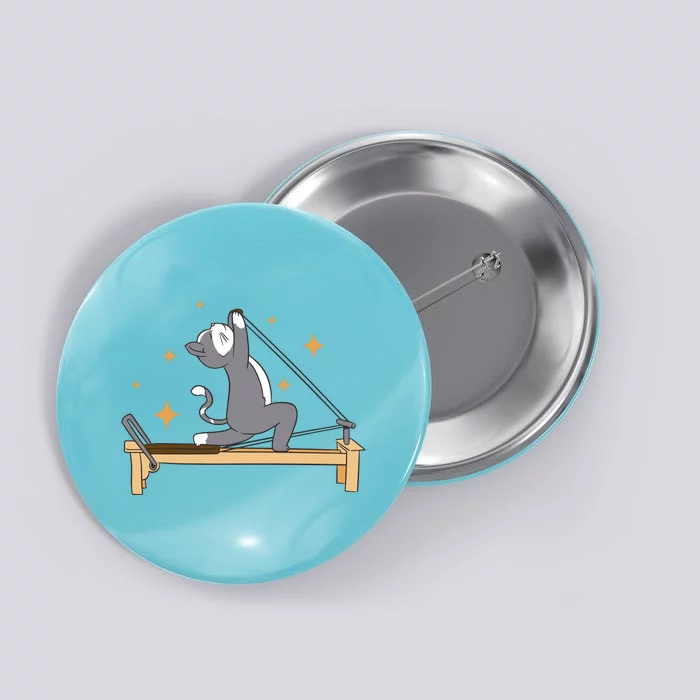 Pilates Cat Lover Funny Button