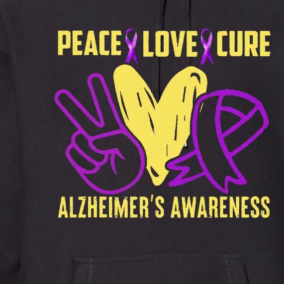 Peace Cure Love Alzheimer´s Awareness Premium Hoodie