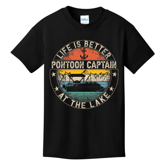 Pontoon Captain Life Is Better At The Lake Kids T-Shirt