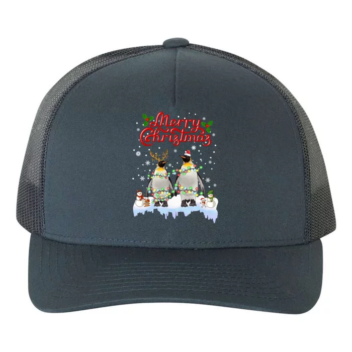 Penguins Christmas Lights Matching Family Xmas Animals Gift Yupoong Adult 5-Panel Trucker Hat