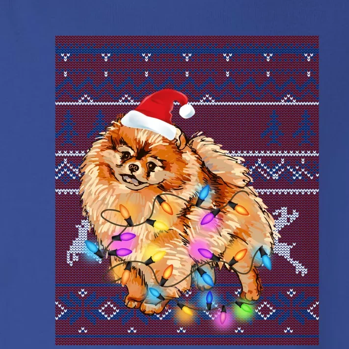 Pomeranian Christmas Lights Ugly Sweater Pomeranian Lover Gift Toddler Long Sleeve Shirt