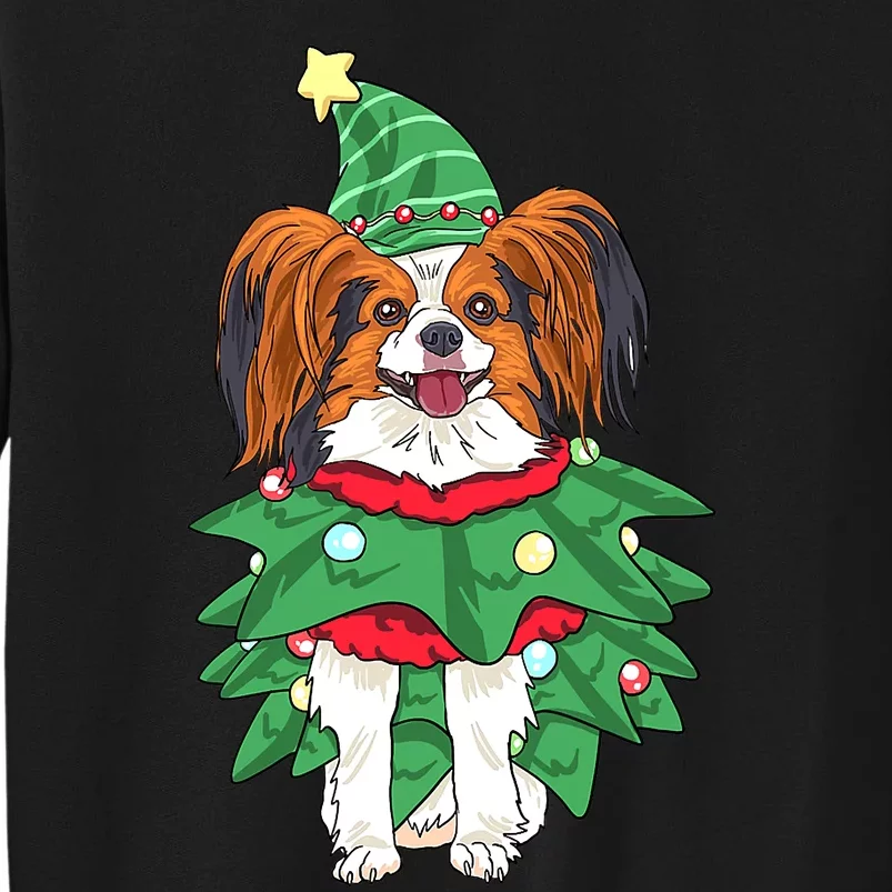 Papillon Christmas Lights Funny Xmas Dog Lover Pajama Sweatshirt