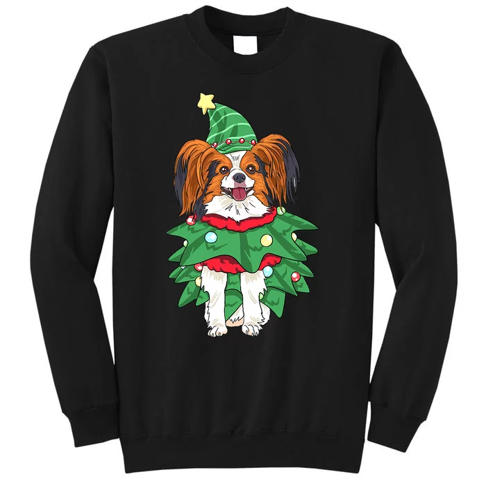 Papillon Christmas Lights Funny Xmas Dog Lover Pajama Sweatshirt