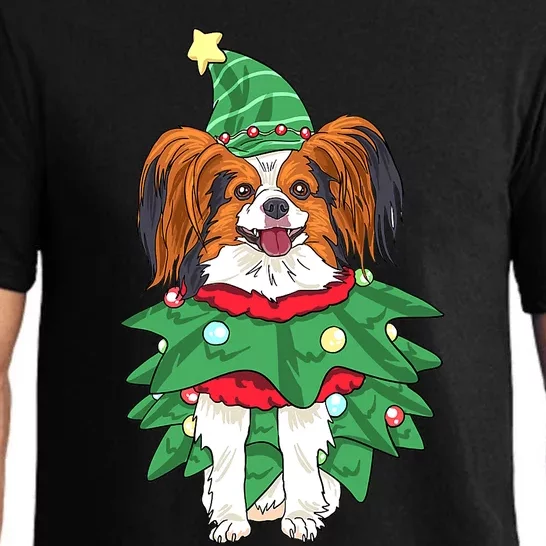 Papillon Christmas Lights Funny Xmas Dog Lover Pajama Pajama Set