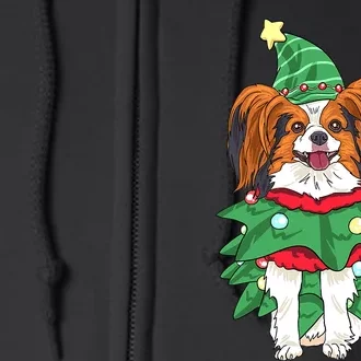 Papillon Christmas Lights Funny Xmas Dog Lover Pajama Full Zip Hoodie