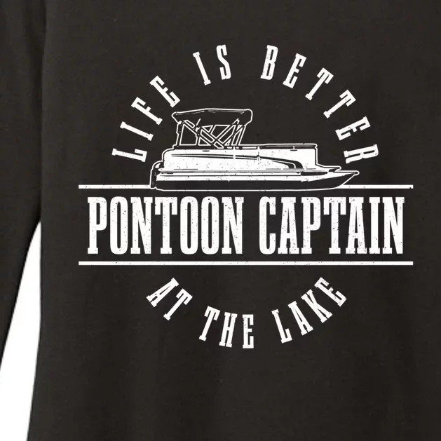 Pontoon Captain Life Is Better At The Lake Pontooning Boat Gift Womens CVC Long Sleeve Shirt