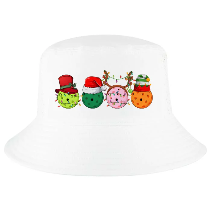 Pickleball Christmas Lights Pickleball Player Christmas Cool Comfort Performance Bucket Hat