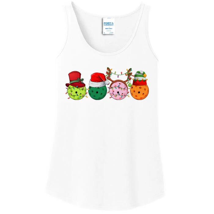 Pickleball Christmas Lights Pickleball Player Christmas Ladies Essential Tank