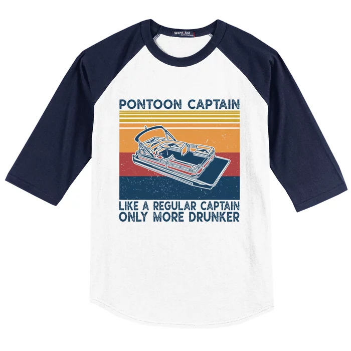 Pontoon Captain Like A Regular Captain Shirt Boat Vintage Baseball Sleeve Shirt