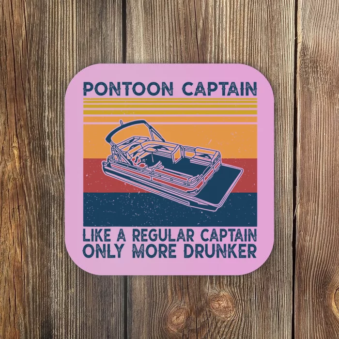 Pontoon Captain Like A Regular Captain Shirt Boat Vintage Coaster