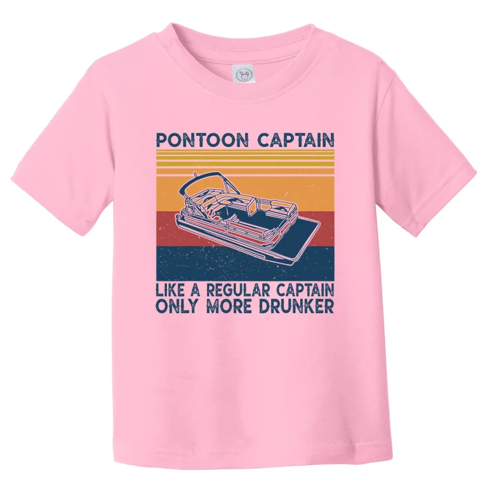 Pontoon Captain Like A Regular Captain Shirt Boat Vintage Toddler T-Shirt