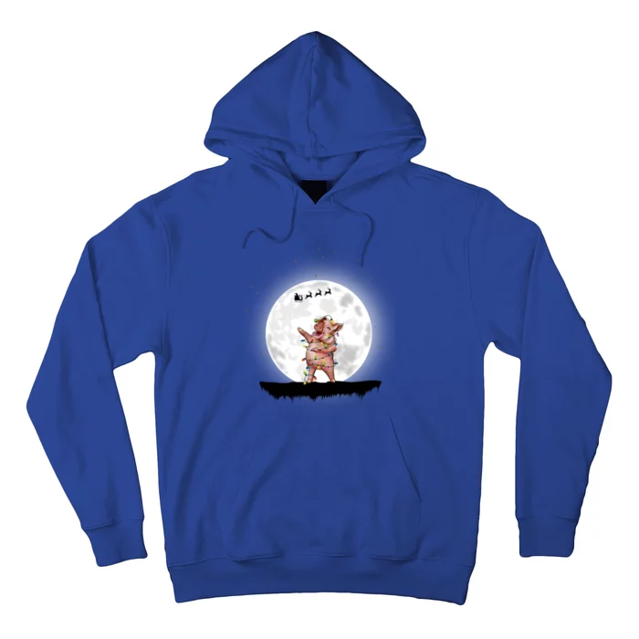 Pig Christmas Light Santa Farmer Christmas Great Gift Hoodie