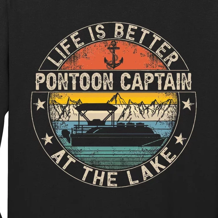 Pontoon Captain Life Is Better At The Lake Tall Long Sleeve T-Shirt