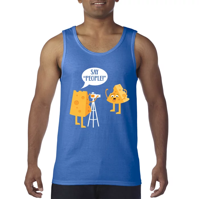 Photographer Cheesy Lover Mozzarella Cheddar Camera Funny Gift Tank Top