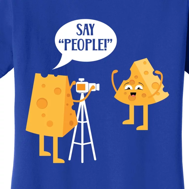 Photographer Cheesy Lover Mozzarella Cheddar Camera Funny Gift Women's T-Shirt