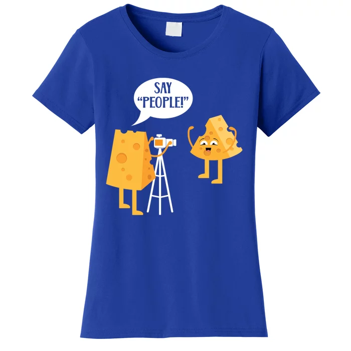 Photographer Cheesy Lover Mozzarella Cheddar Camera Funny Gift Women's T-Shirt