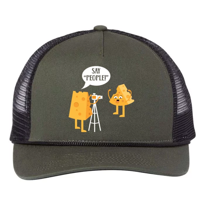 Photographer Cheesy Lover Mozzarella Cheddar Camera Funny Gift Retro Rope Trucker Hat Cap