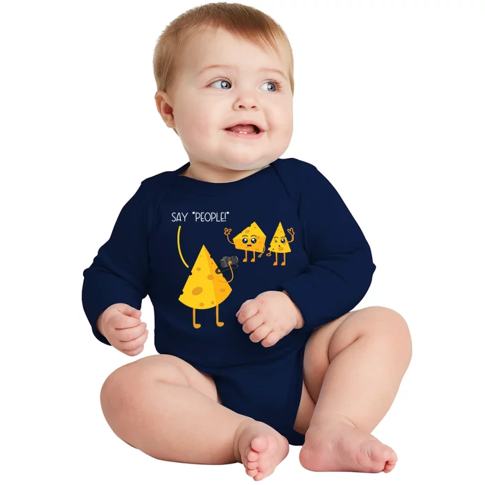 Photographer Cheesy Lover Mozzarella Cheddar Camera Gift Baby Long Sleeve Bodysuit