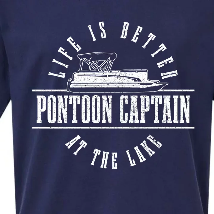 Pontoon Captain Life Is Better At The Lake Pontooning Boat Gift Sueded Cloud Jersey T-Shirt