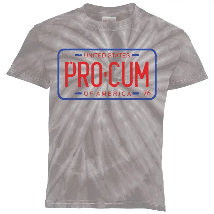 Pro Cum License Plate Kids Tie-Dye T-Shirt