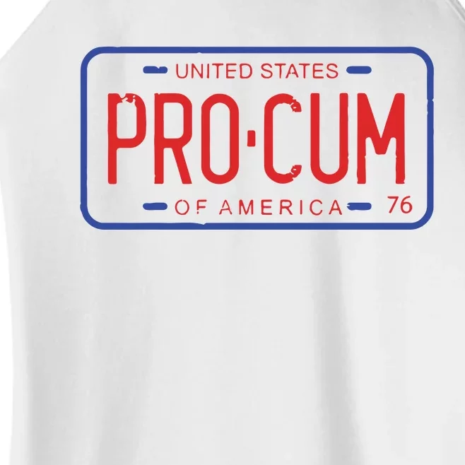 Pro Cum License Plate Women’s Perfect Tri Rocker Tank