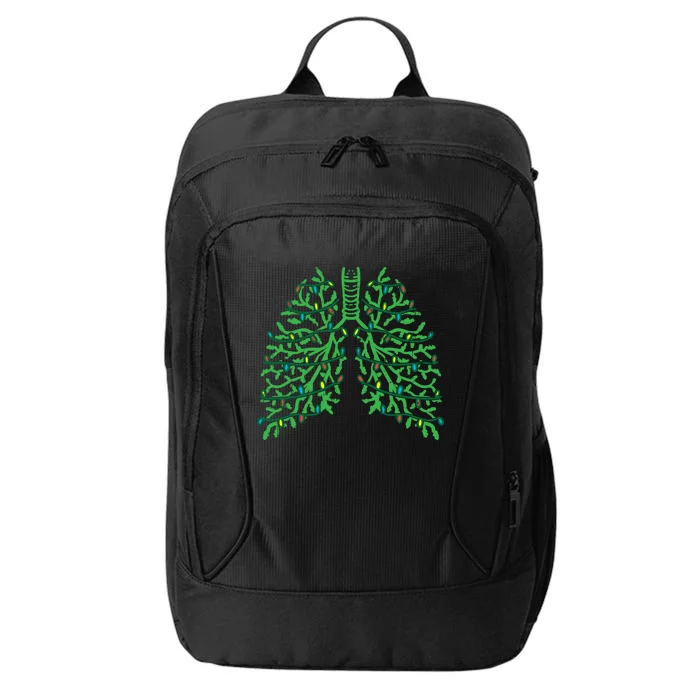 Pulmonologist Christmas Lungs Branches Cute Breath Xmas Gift Cute Gift City Backpack