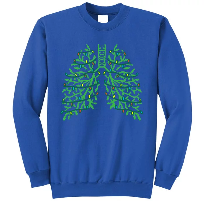 Pulmonologist Christmas Lungs Branches Cute Breath Xmas Gift Cute Gift Tall Sweatshirt