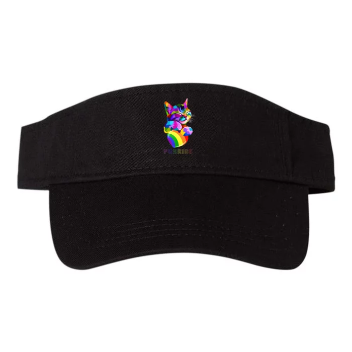 Purride Cat Lover Pride Colorful LGBT Rainbow Valucap Bio-Washed Visor