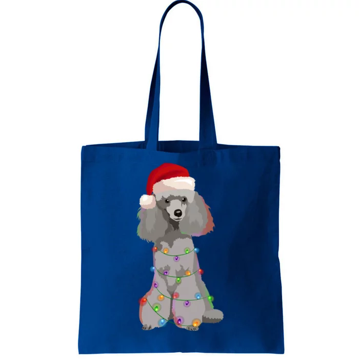 Poodle Christmas Lights Xmas Dog Lover Gift Tote Bag