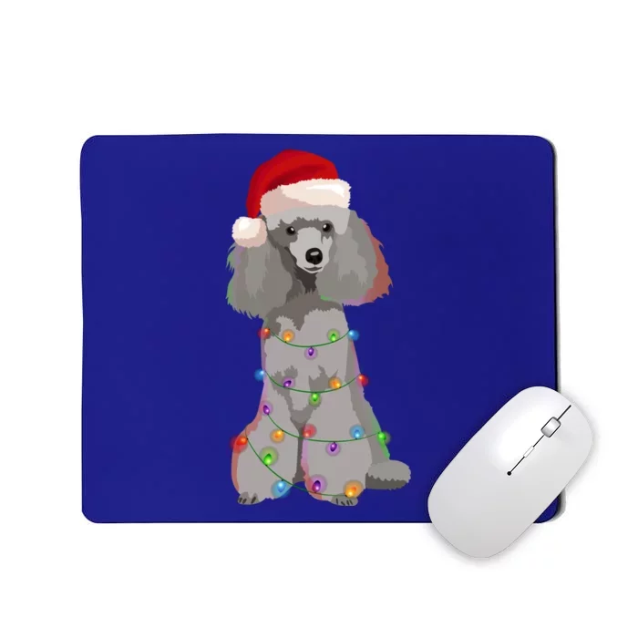 Poodle Christmas Lights Xmas Dog Lover Gift Mousepad