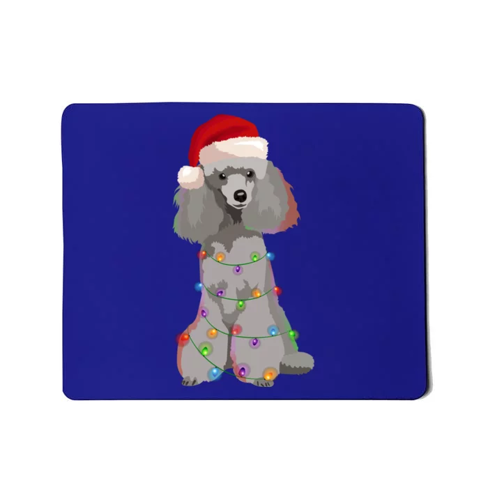 Poodle Christmas Lights Xmas Dog Lover Gift Mousepad