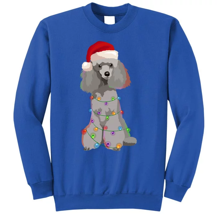 Poodle Christmas Lights Xmas Dog Lover Gift Tall Sweatshirt