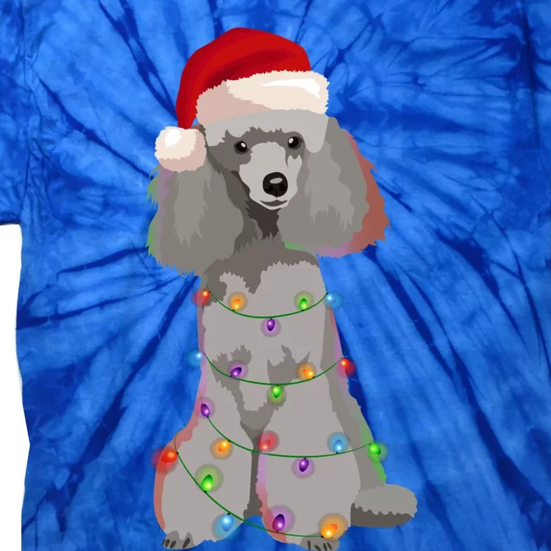 Poodle Christmas Lights Xmas Dog Lover Gift Tie-Dye T-Shirt