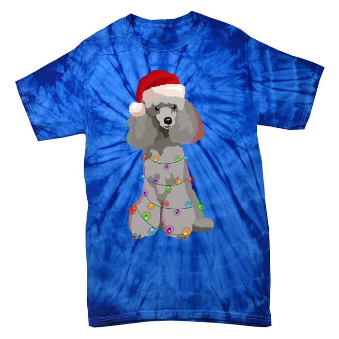 Poodle Christmas Lights Xmas Dog Lover Gift Tie-Dye T-Shirt