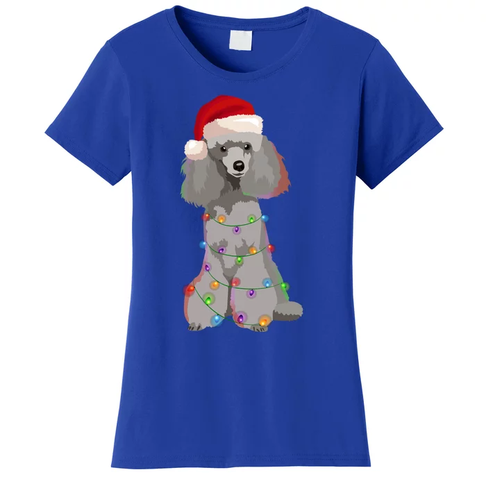 Poodle Christmas Lights Xmas Dog Lover Gift Women's T-Shirt