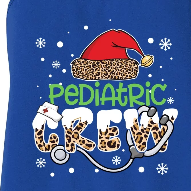 Pediatric Crew Leopard Santa Hat Stethoscope Nurse Christmas Great Gift Women's Racerback Tank