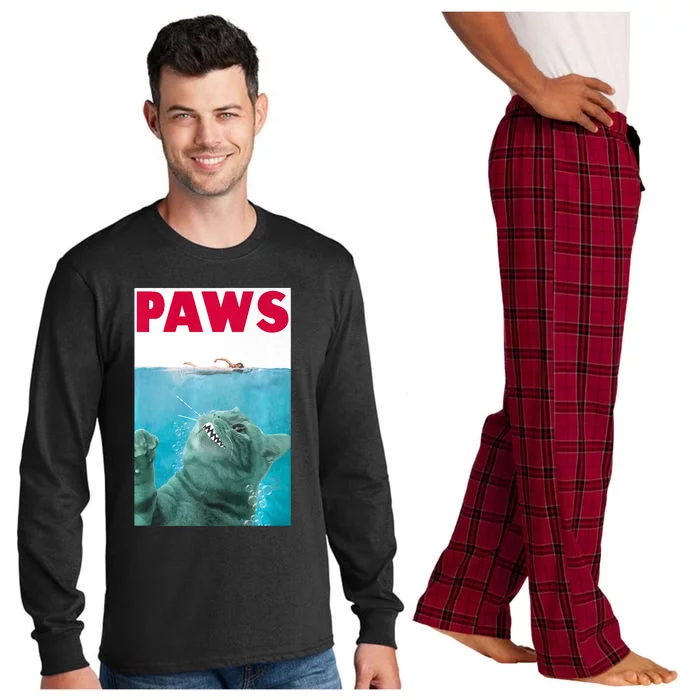 PAWS Cat Lover Funny Gift Long Sleeve Pajama Set