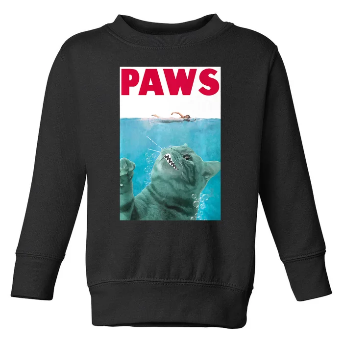 PAWS Cat Lover Funny Gift Toddler Sweatshirt