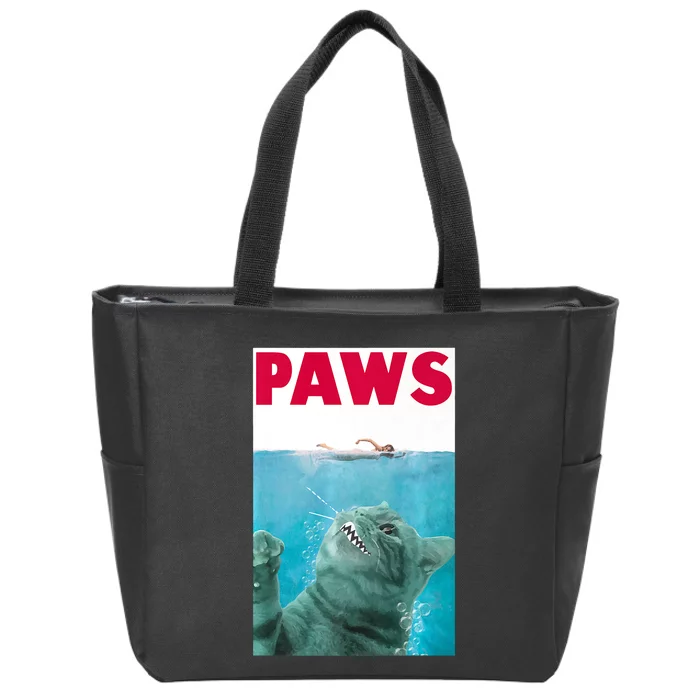 PAWS Cat Lover Funny Gift Zip Tote Bag